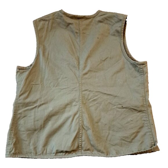 Womens LRL Ralph Lauren Utility Vest Fishing Photography Full Zip Pockets Tan S - Picture 6 of 6